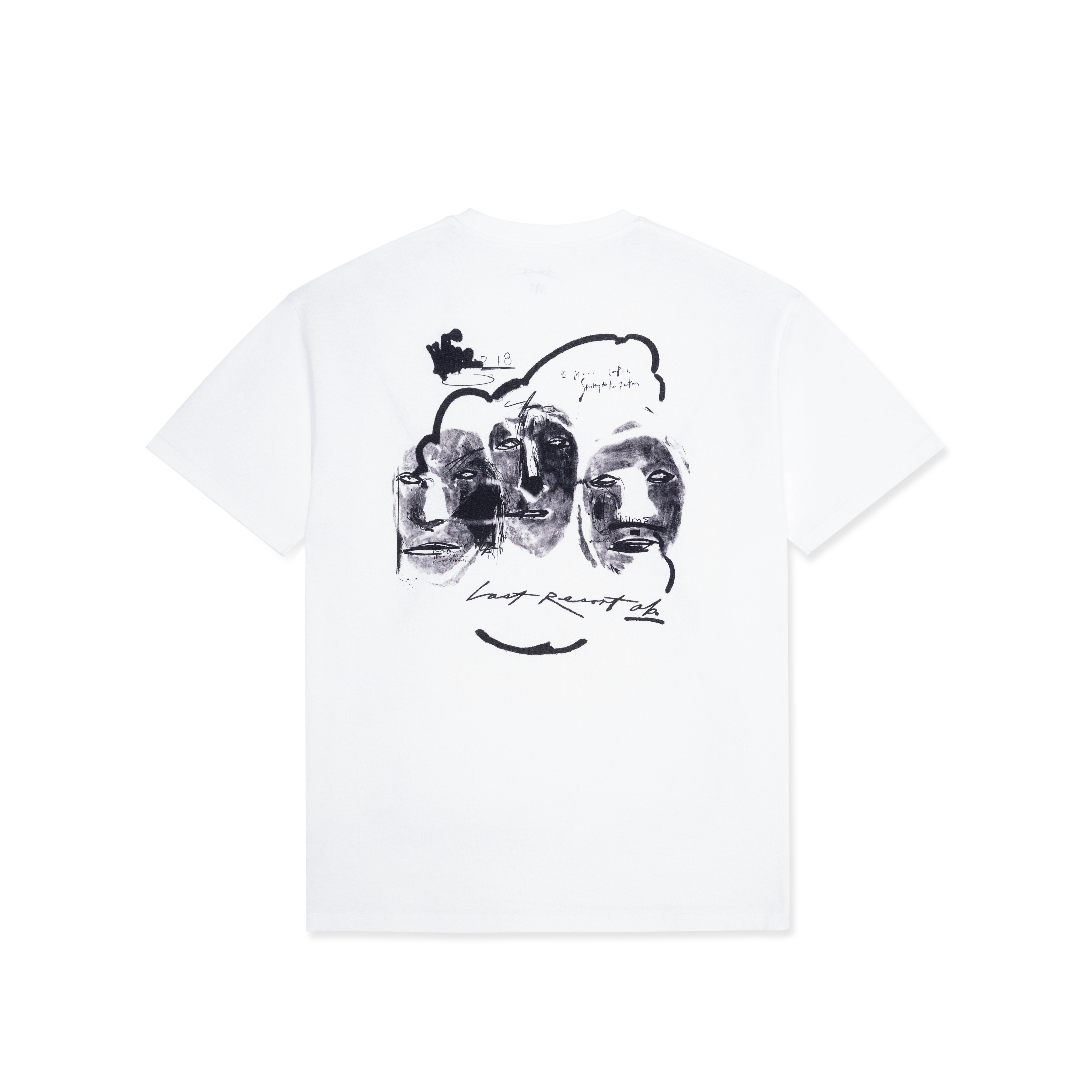 LAST RESORT AB X JULIAN SMITH - "HEADS" T-SHIRT (WHITE)-1