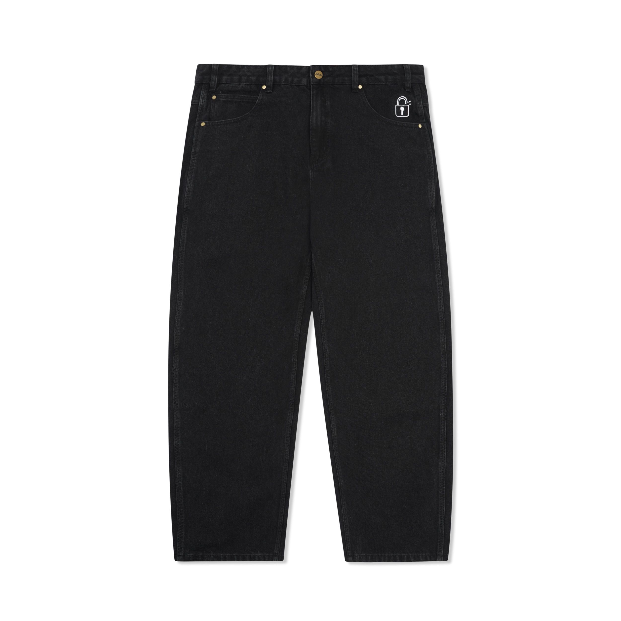 "LOCK" DENIM PANTS (BLACK)