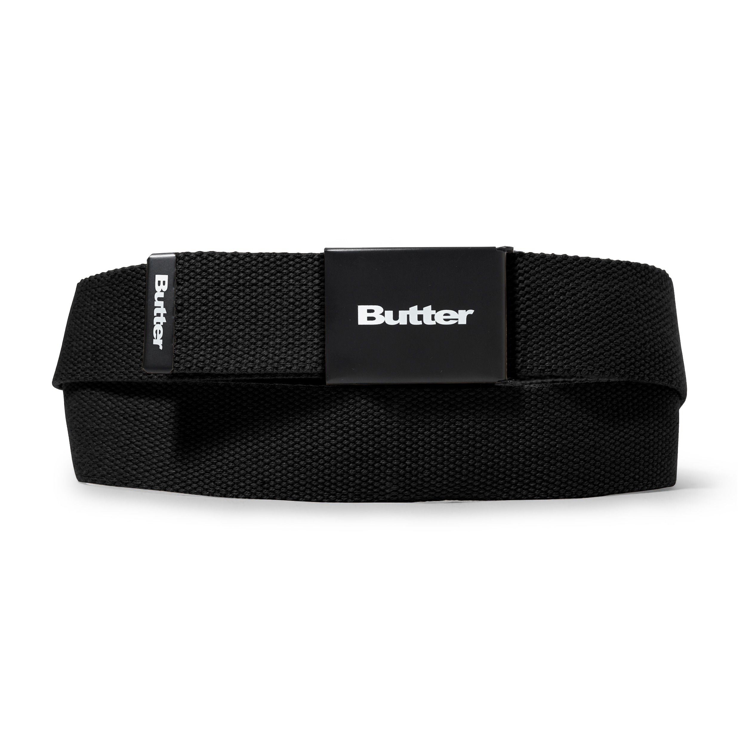BUTTER GOODS - "LOGO" WOVEN BELT (BLACK)