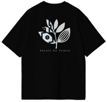 Load image into Gallery viewer, PUBLIC SKATESHOP X MAGENTA SKATEBOARDS - "PALAIS DU PUBLIC" T-SHIRT (BLACK)

