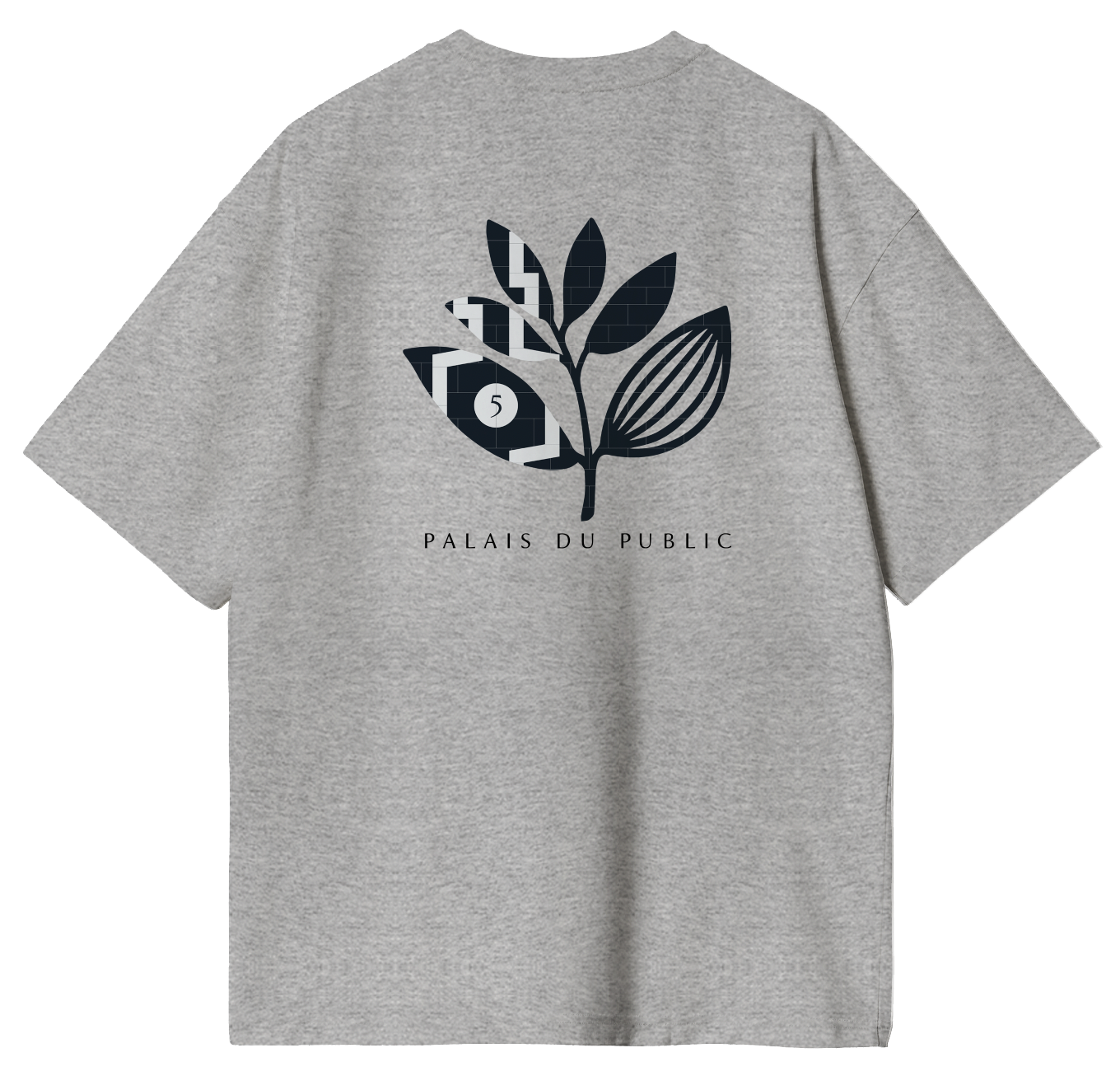 PUBLIC SKATESHOP X MAGENTA SKATEBOARDS - "PALAIS DU PUBLIC" T-SHIRT (HEATHER GREY)