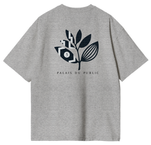 Load image into Gallery viewer, PUBLIC SKATESHOP X MAGENTA SKATEBOARDS - "PALAIS DU PUBLIC" T-SHIRT (HEATHER GREY)
