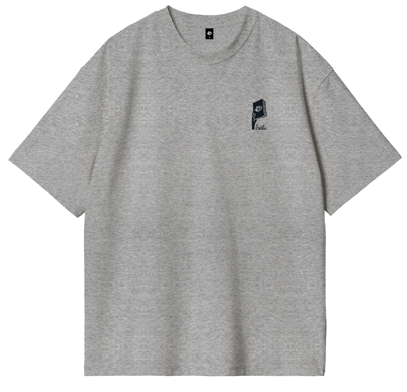 PUBLIC SKATESHOP X MAGENTA SKATEBOARDS - "PALAIS DU PUBLIC" T-SHIRT (HEATHER GREY)