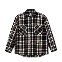 Afbeelding in Gallery-weergave laden, POLAR SKATE CO. - &quot;BIG BOY&quot; OVERSHIRT FLANNEL (BLACK/CLOUD WHITE/RED)
