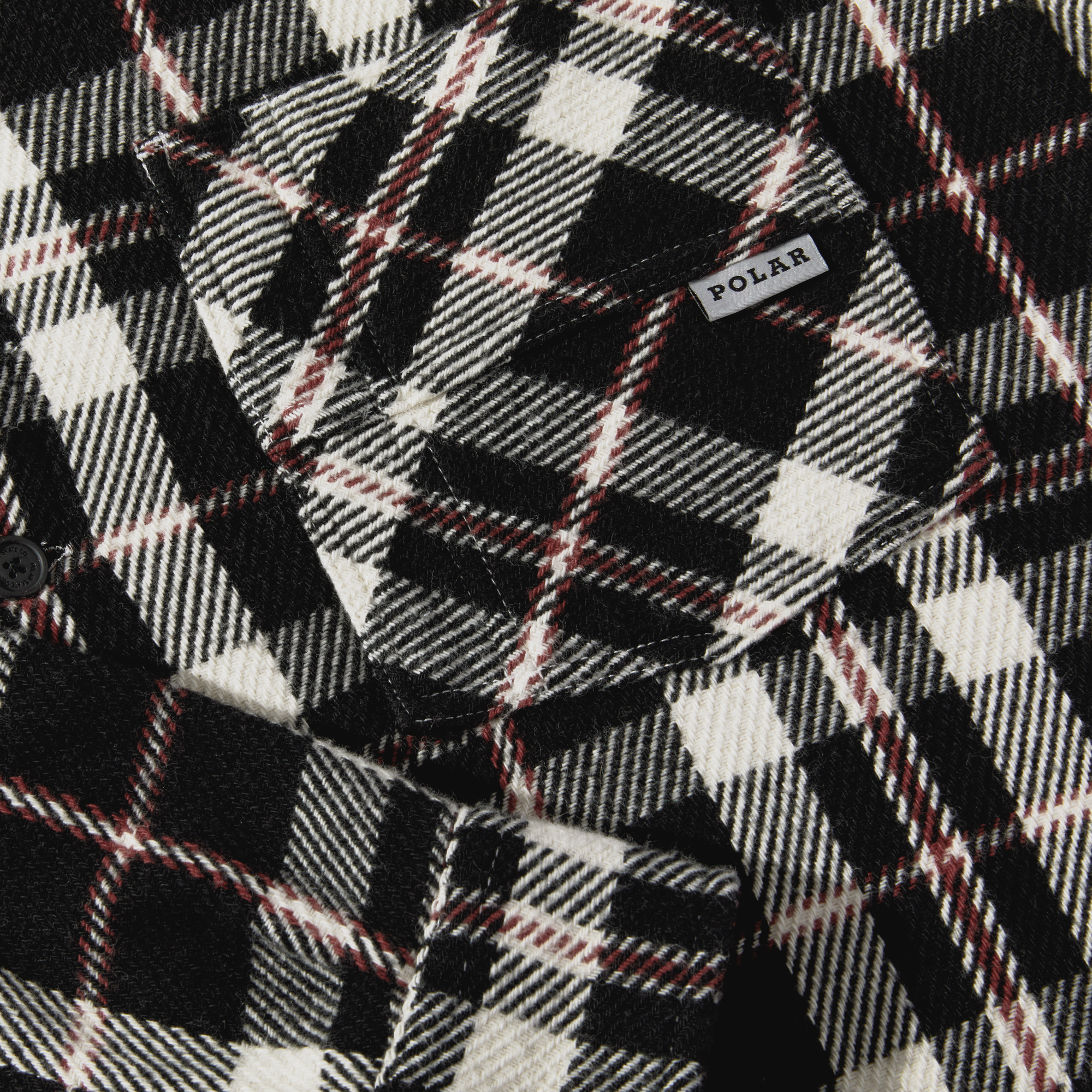 "BIG BOY" OVERSHIRT FLANNEL (BLACK/CLOUD WHITE/RED - SIZE S)-3