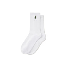 Lade das Bild in den Galerie-Viewer, POLAR SKATE CO. - &quot;NO COMPLY&quot; RIB SOCKS (WHITE/ARMY GREEN)
