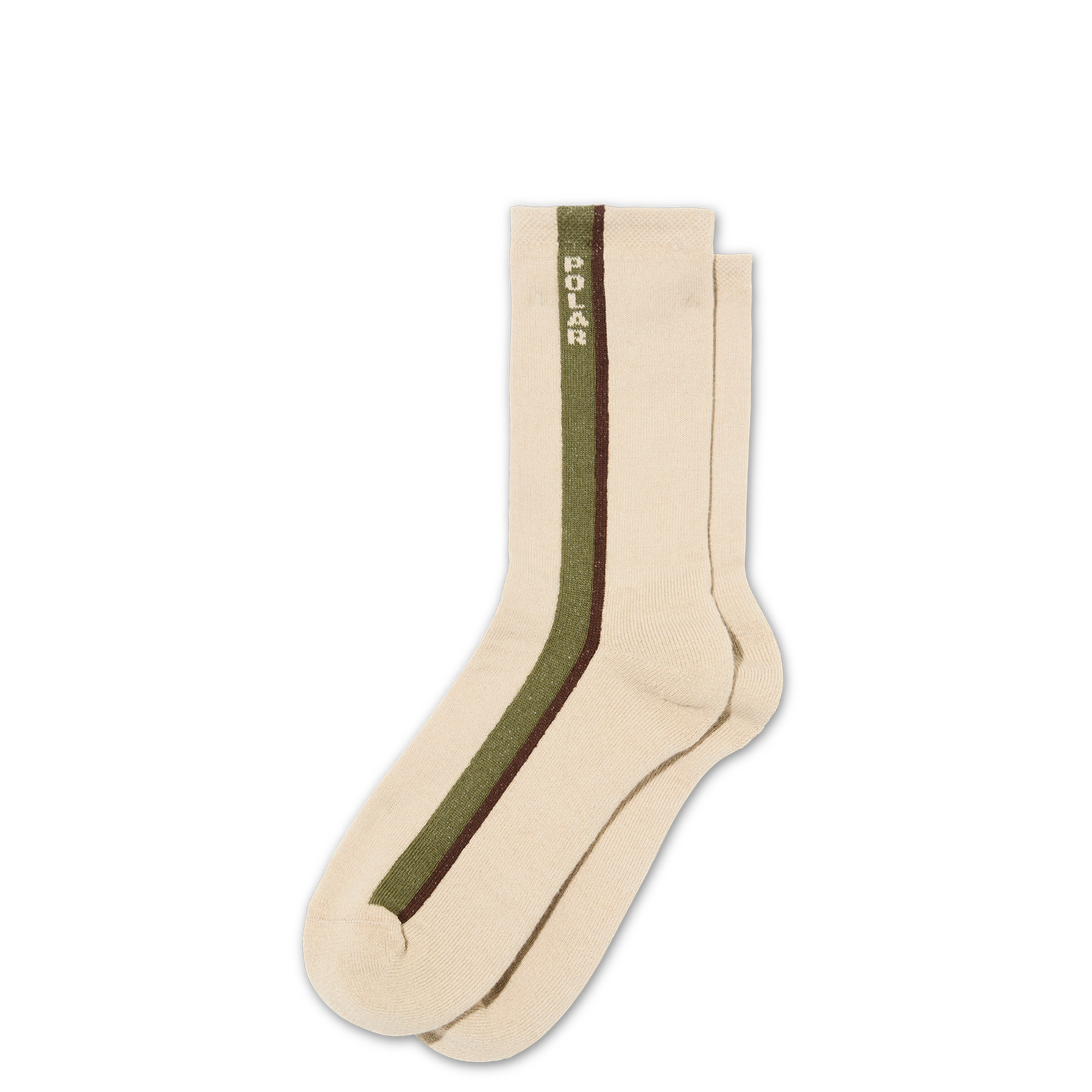 POLAR SKATE CO. - "SIDE STRIPE" BUSINESS SOCKS (BEIGE)