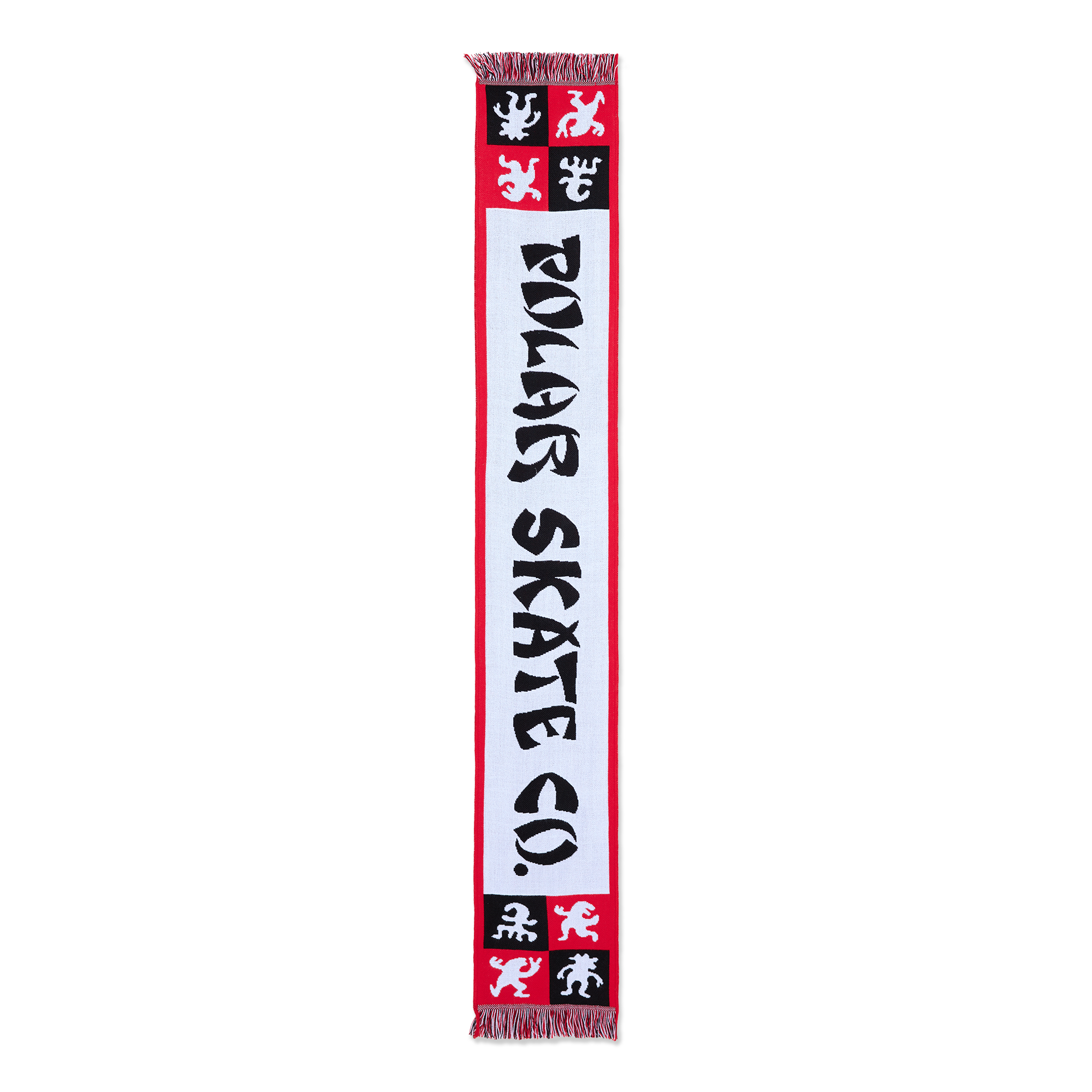 POLAR SKATE CO. - "CHECKERS" FOOTBALL SCARF (RED)
