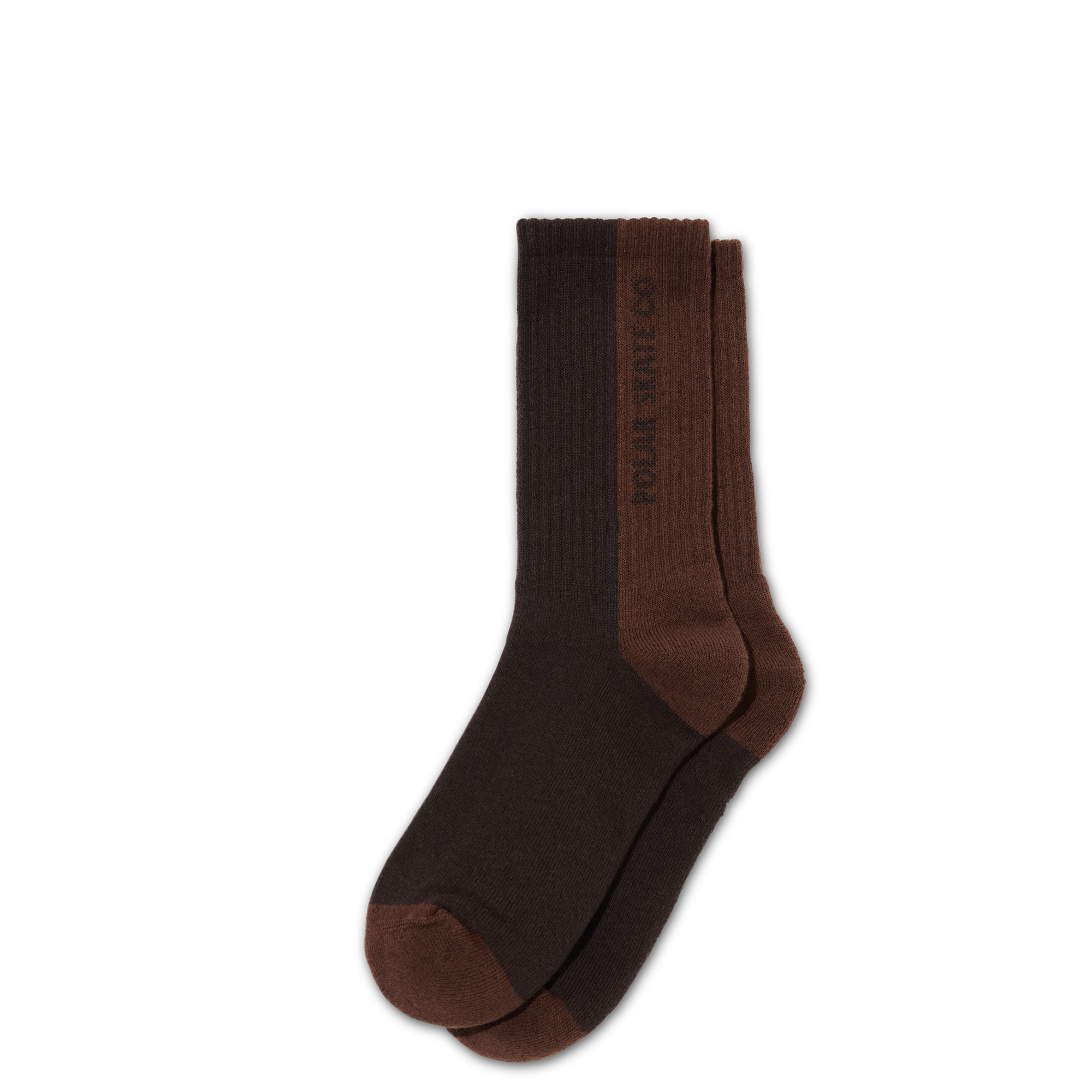 POLAR SKATE CO. - "50/50" RIB SOCKS (BROWN)