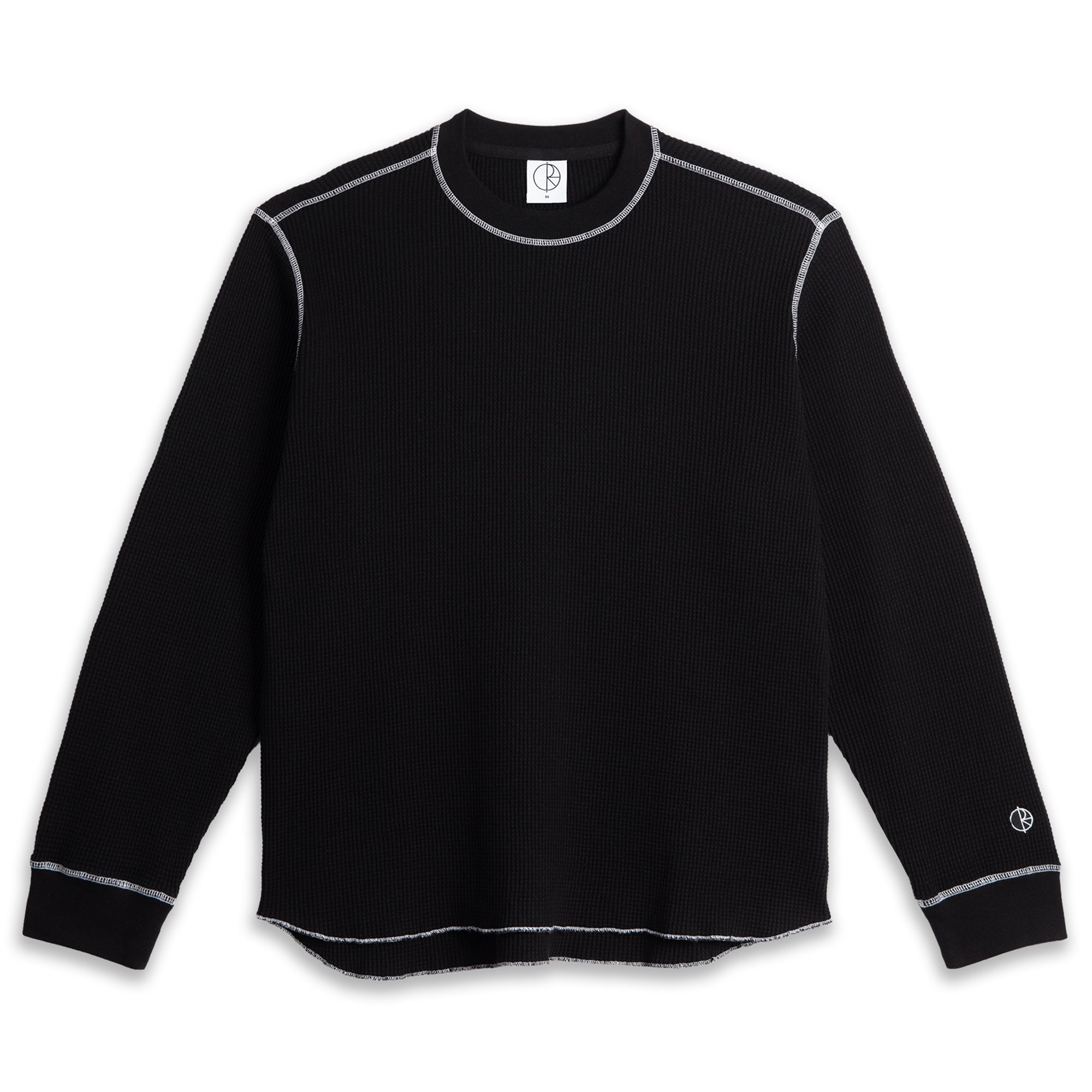 "DYLAN" WAFFLE LONGSLEEVE (BLACK/WHITE)-1