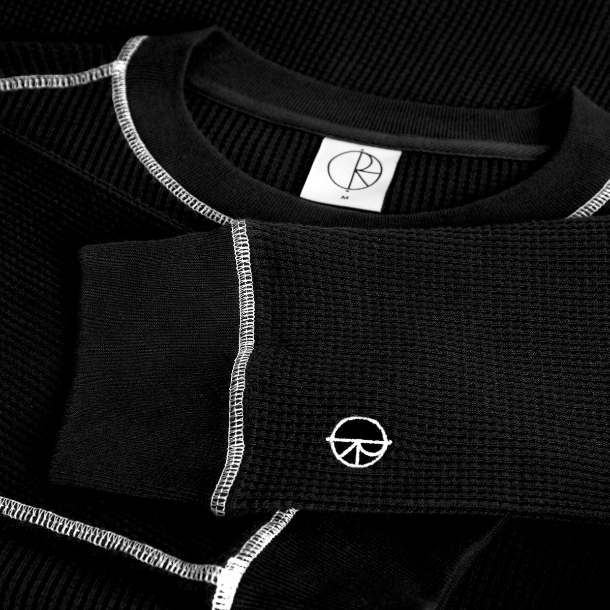"DYLAN" WAFFLE LONGSLEEVE (BLACK/WHITE)-3