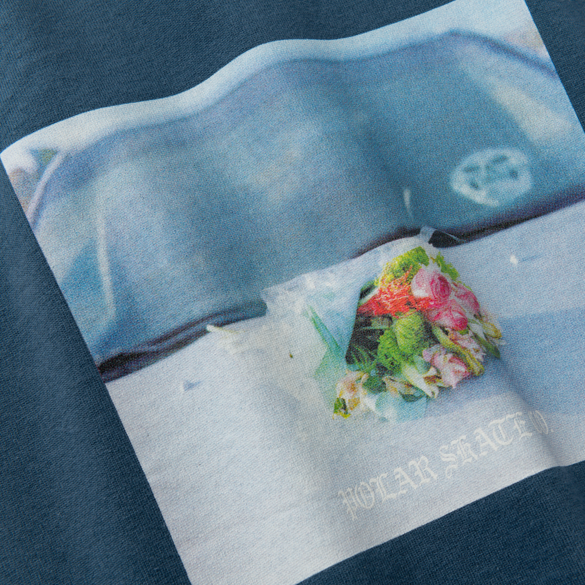 "DEAD FLOWERS" T-SHIRT (GREY BLUE)-3
