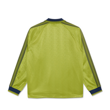 Load image into Gallery viewer, POLAR SKATE CO. - "DAVIE" LONGSLEEVE FOOTBALL SHIRT (PERIDOT/DARK BLUE)
