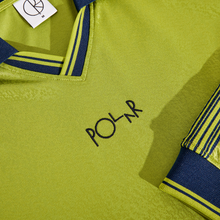 Load image into Gallery viewer, POLAR SKATE CO. - "DAVIE" LONGSLEEVE FOOTBALL SHIRT (PERIDOT/DARK BLUE)
