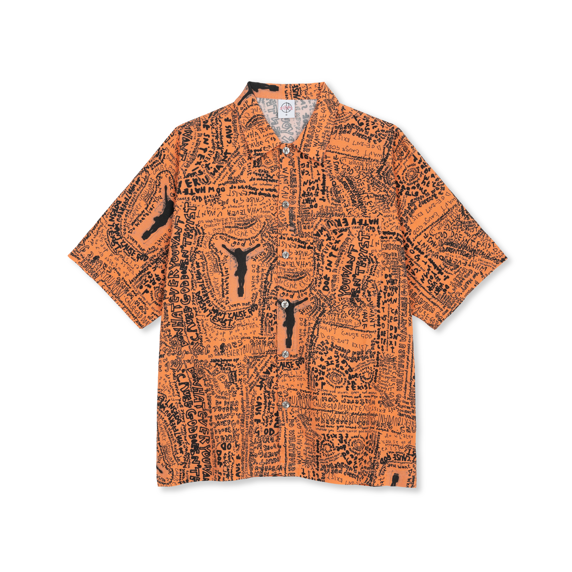 "EXIST" BOWLING SHIRT (ORANGE/BLACK)