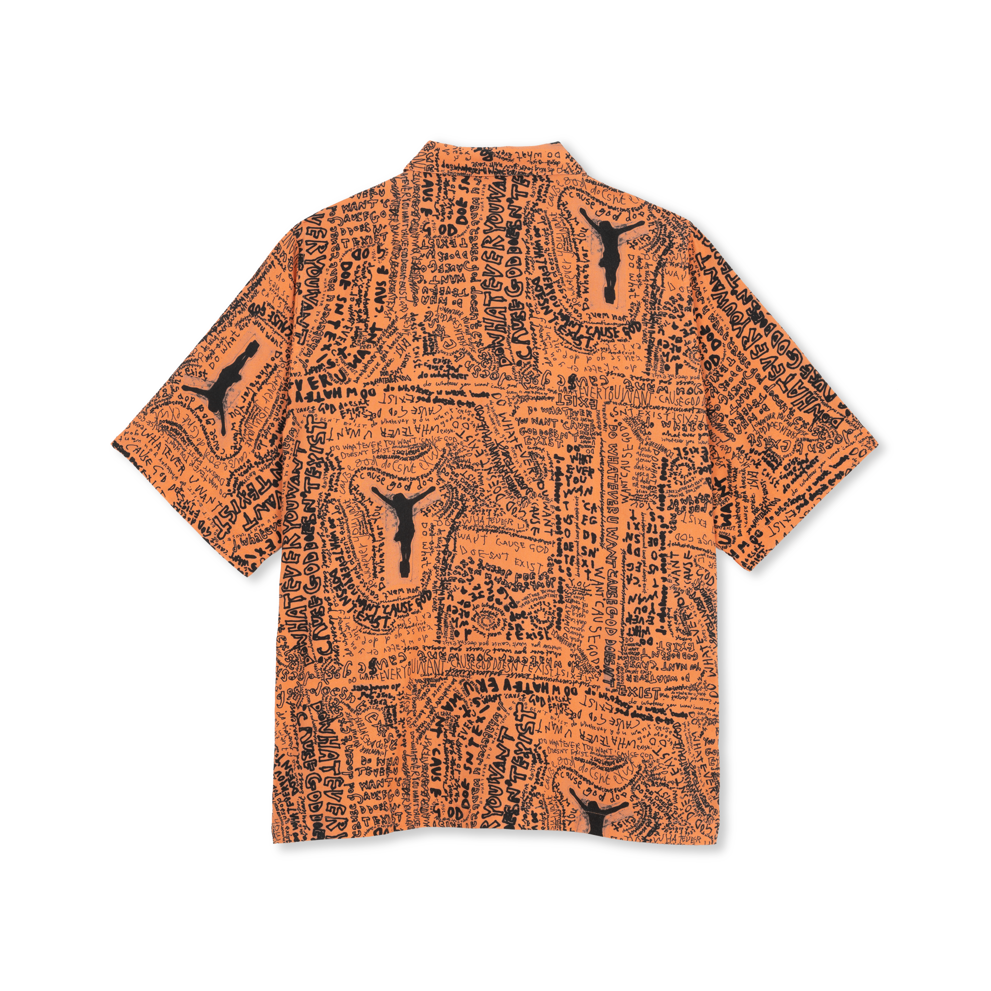 "EXIST" BOWLING SHIRT (ORANGE/BLACK)