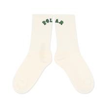 Carica l&#39;immagine nel visualizzatore di Gallery, POLAR SKATE CO. - &quot;COLLEGE&quot; BIG RIB SOCKS (CLOUD WHITE)

