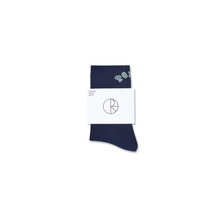 Carica l&#39;immagine nel visualizzatore di Gallery, POLAR SKATE CO. - &quot;COLLEGE&quot; BIG RIB SOCKS (DARK BLUE)
