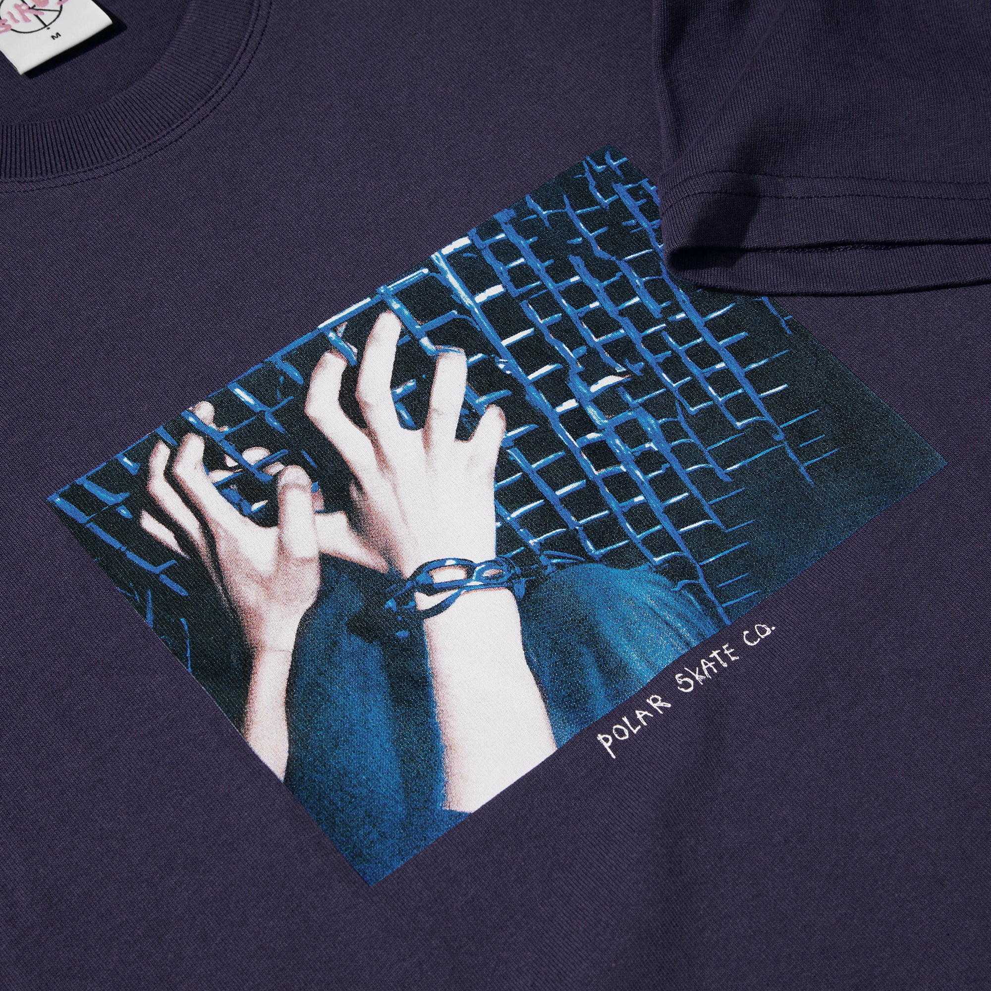 "CAGED HANDS" T-SHIRT (DARK VIOLET)-3