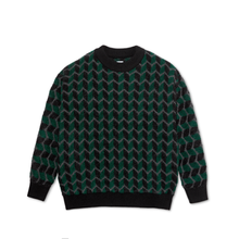 Load image into Gallery viewer, POLAR SKATE CO. - &quot;ZIG ZAG&quot; KNITTED SWEATER (BLACK/DARK TEAL)
