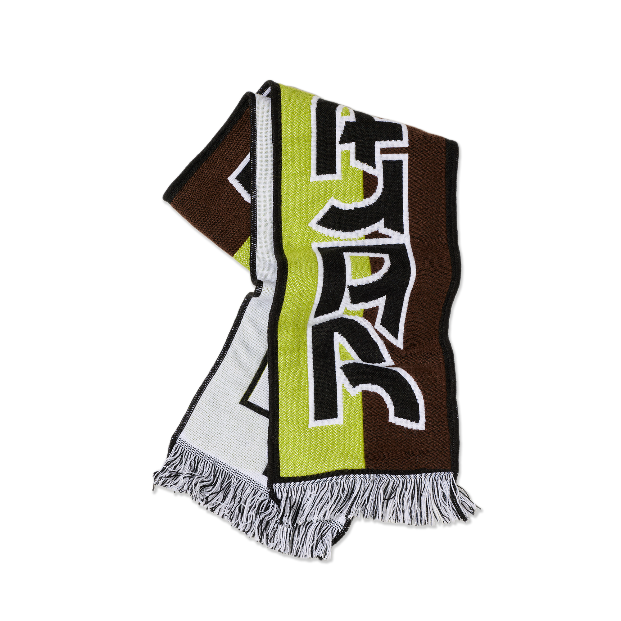 "SQUARES" FOOTBALL SCARF (GREEN/BROWN)