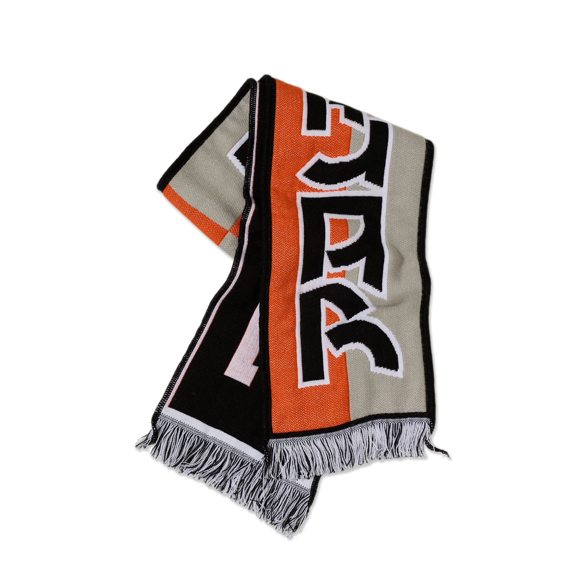 "SQUARES" FOOTBALL SCARF (ORANGE/GREY)