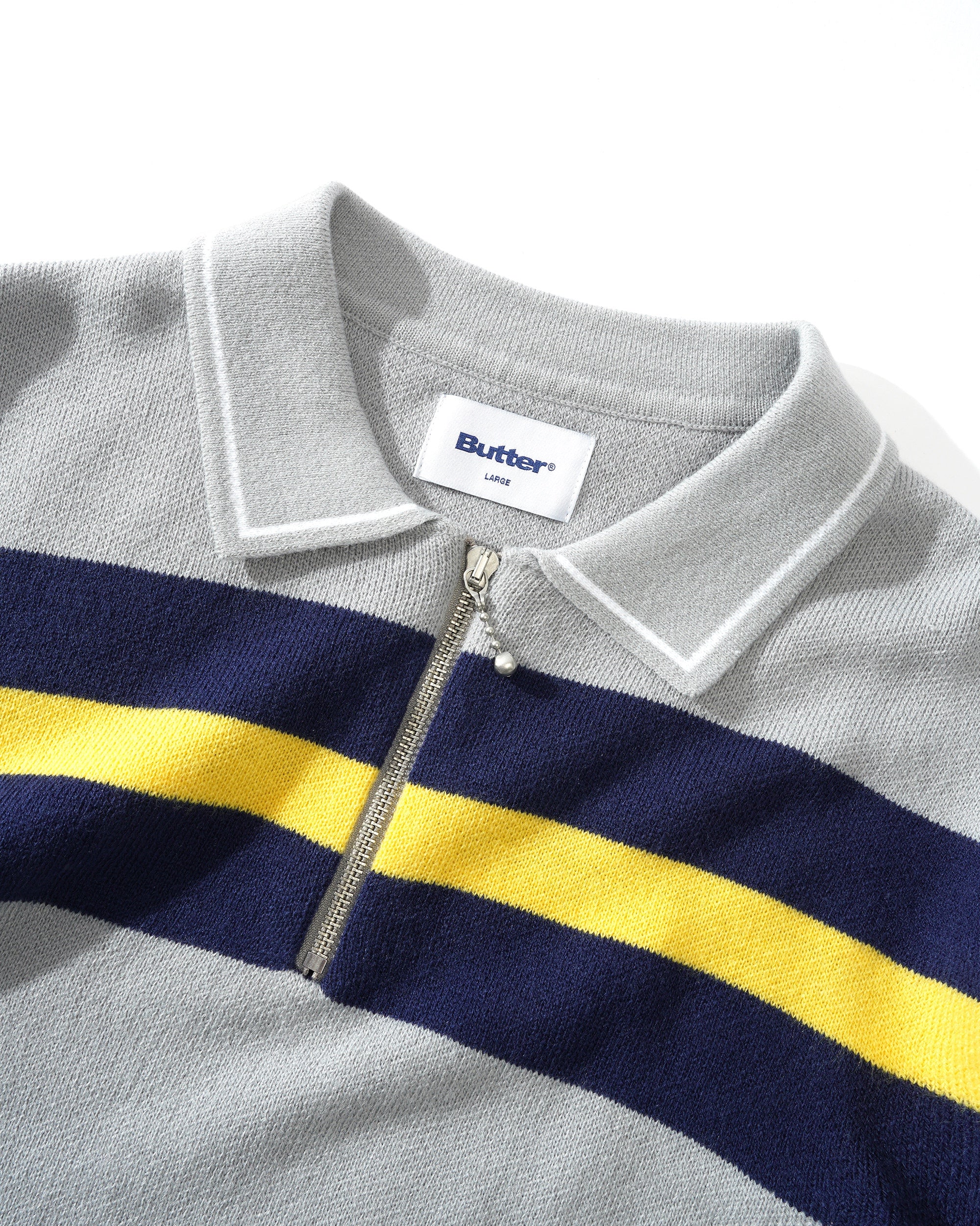 "POLO" KNIT SWEATER (GREY)