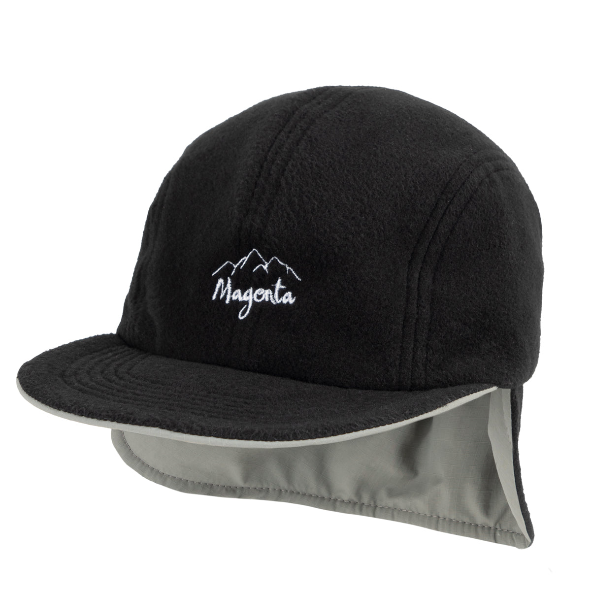 "REVERSIBLE" FLAP HAT (BLACK/GREY)