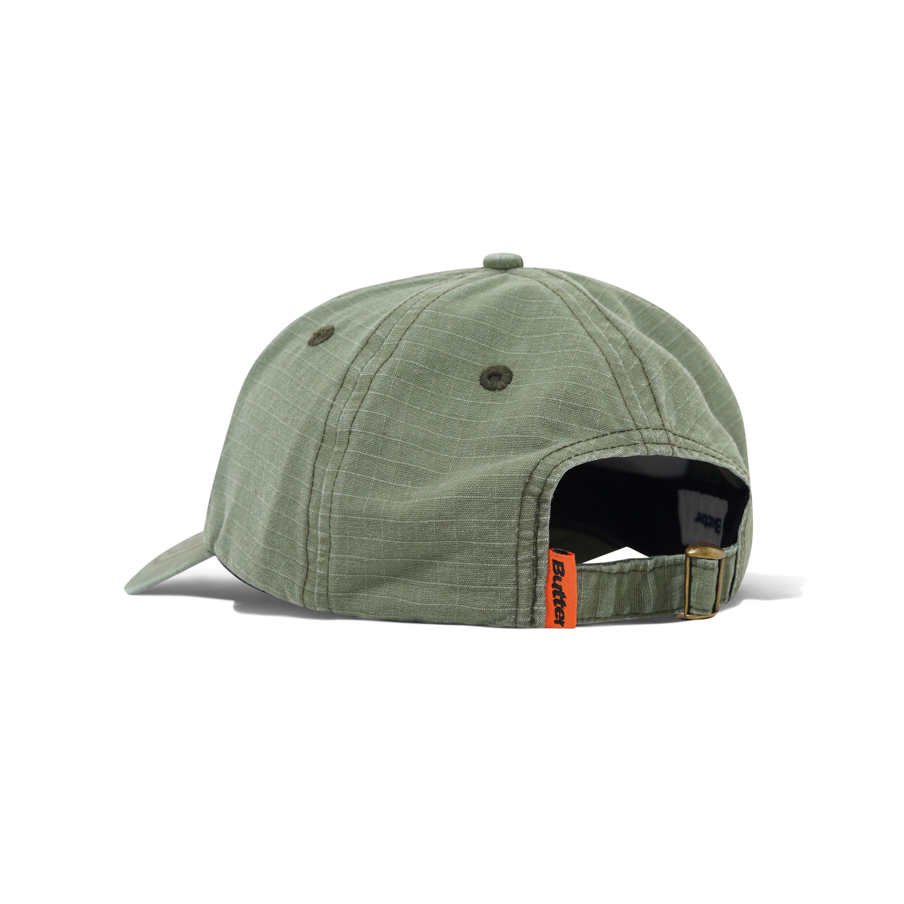 "ROUNDED LOGO" 6 PANEL RIPSTOP HAT (WASHED ARMY)