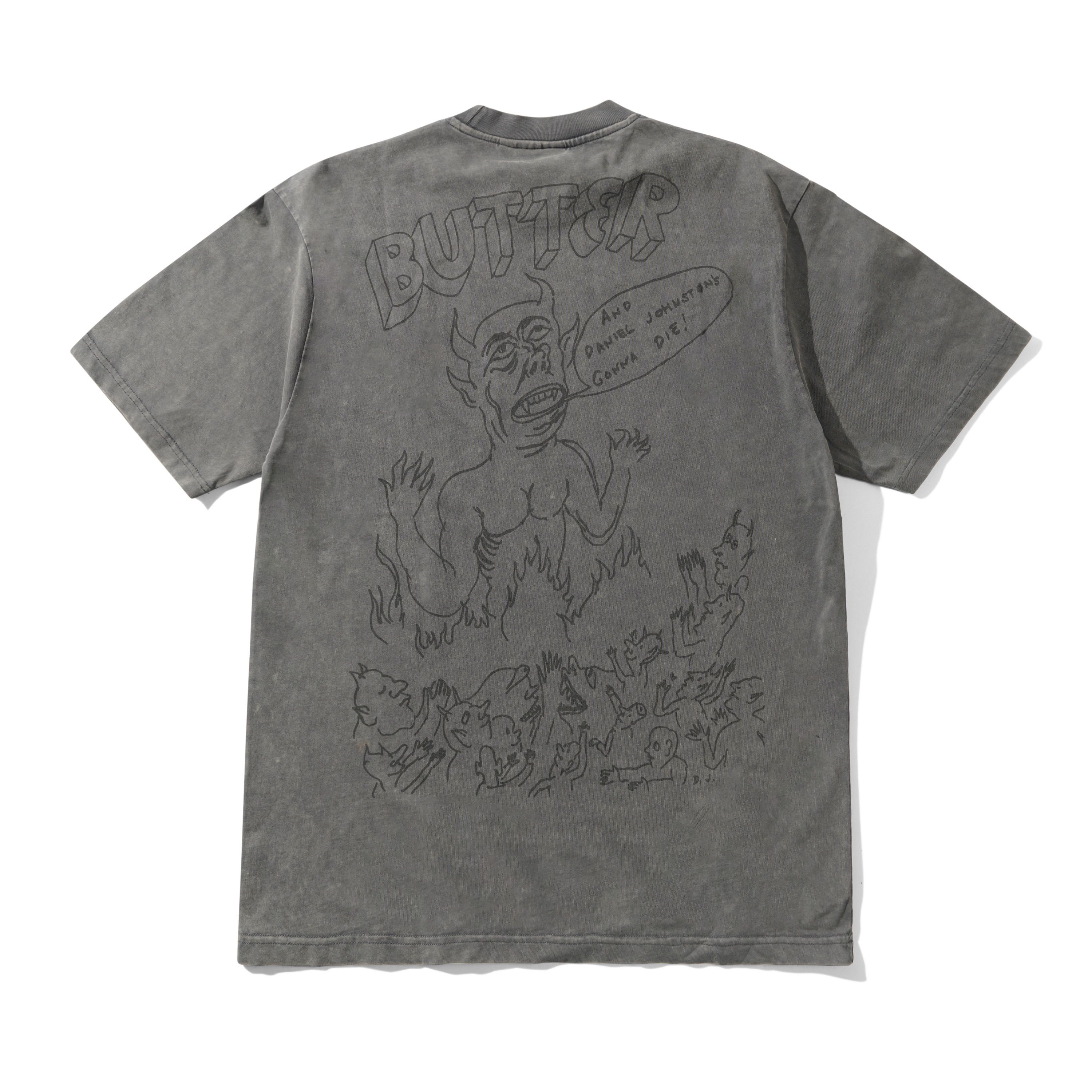 "SATAN" T-SHIRT (BLACK ACID WASH)