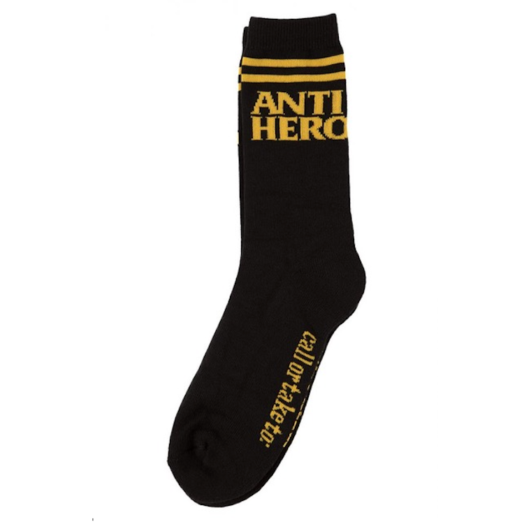 ANTI HERO - "IF FOUND" SOCKS (BLACK/YELLOW)