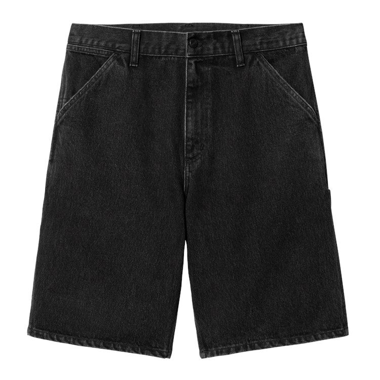 CARHARTT WIP - "SINGLE KNEE" SMITH DENIM WORK SHORTS (STONE WASHED BLACK)