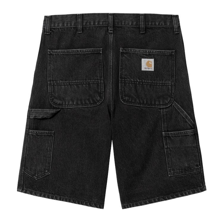 CARHARTT WIP - "SINGLE KNEE" SMITH DENIM WORK SHORTS (STONE WASHED BLACK)