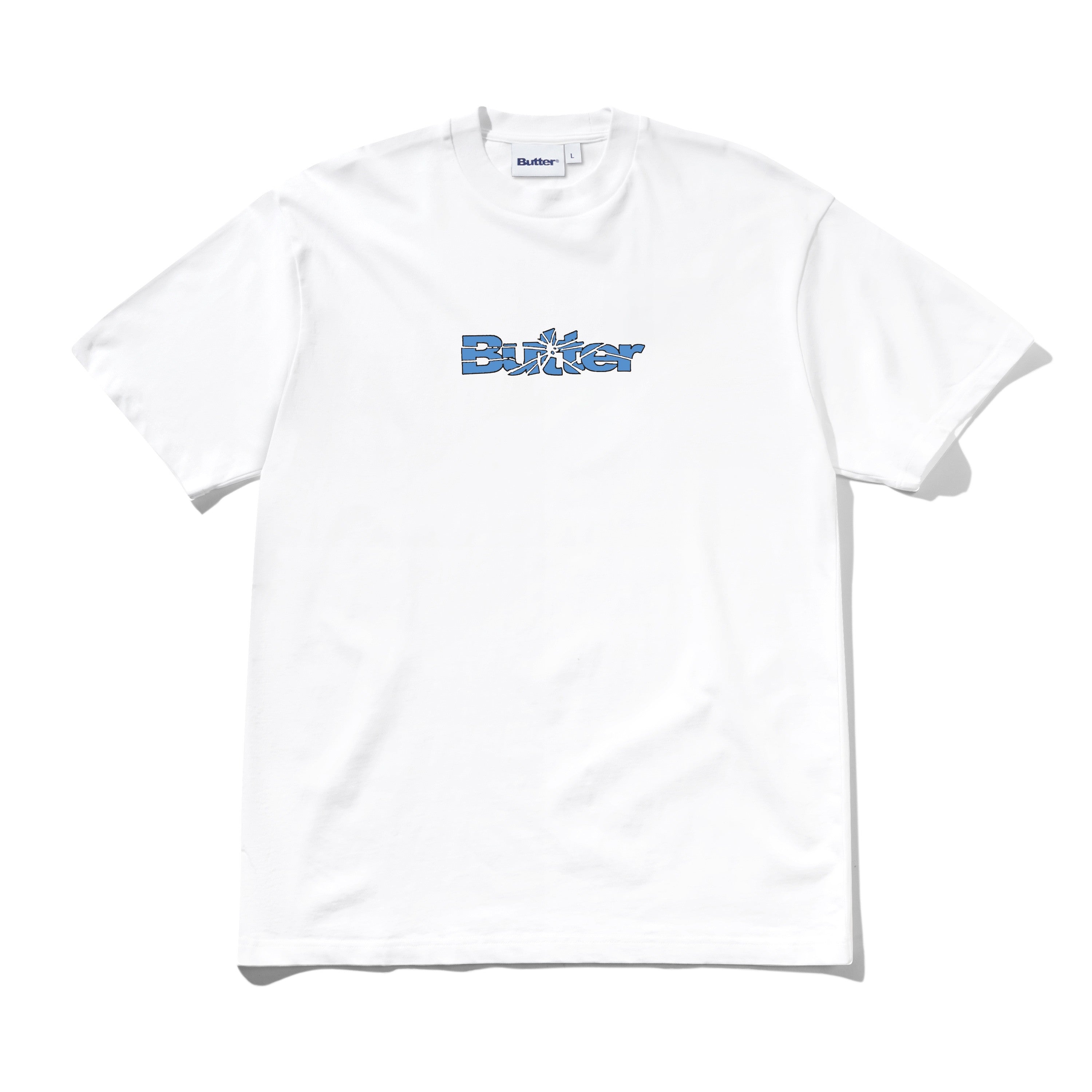 BUTTER GOODS - "SMASHED LOGO" T-SHIRT (WHITE)