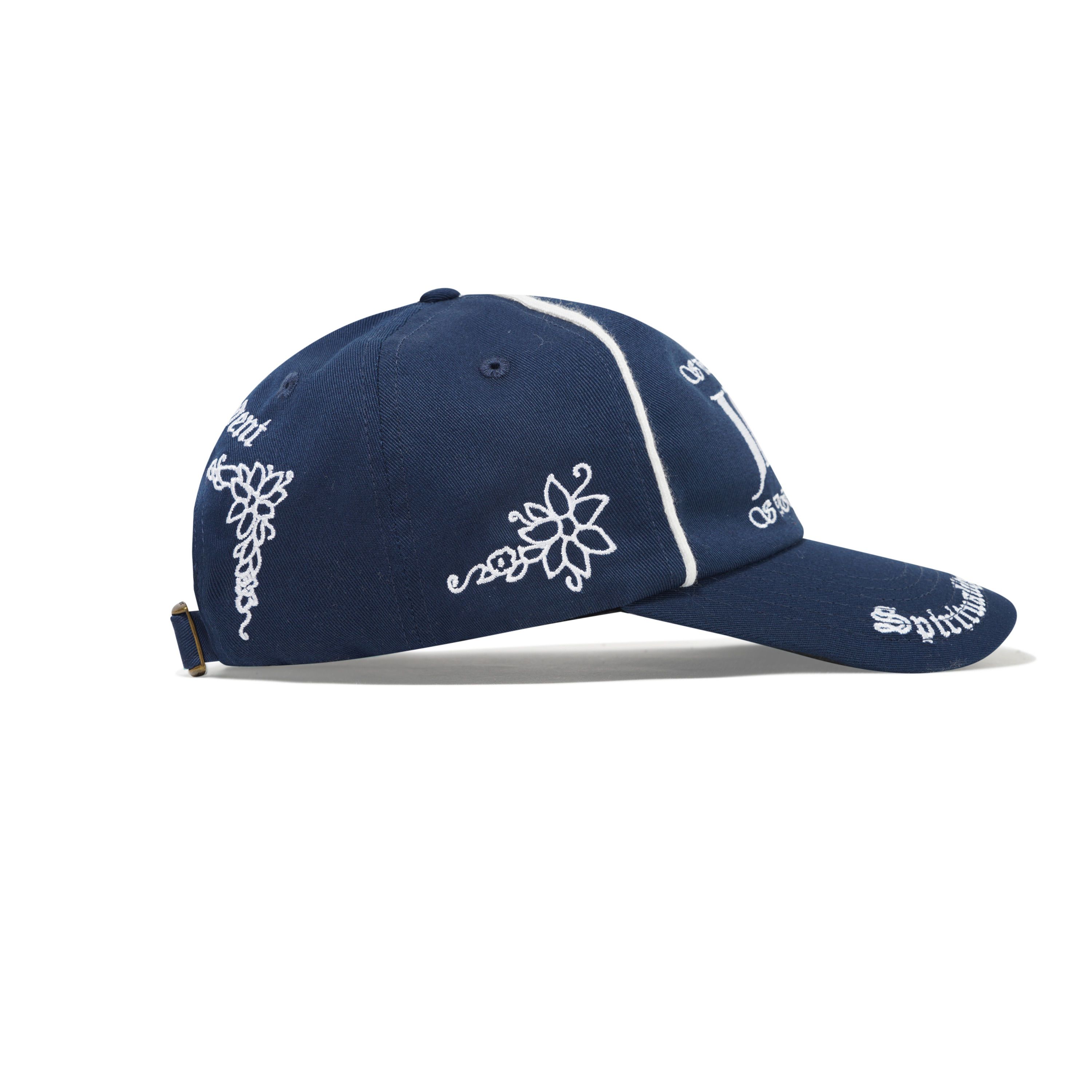 "SPIRITUAL" 6 PANEL HAT (NAVY)-3