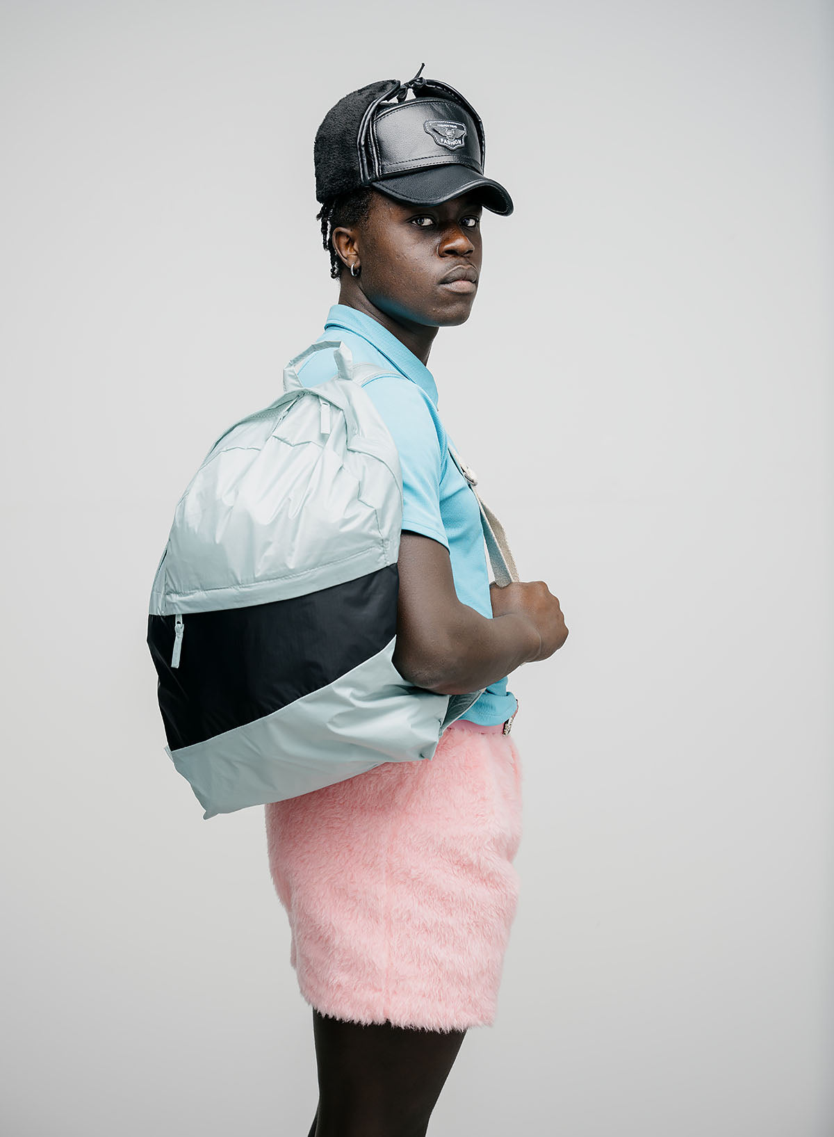 "THE NEW FOLDABLE BACKPACK" LARGE (SURF SPRAY/BLACK)-3