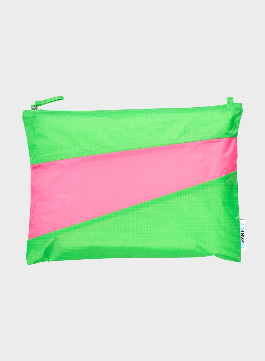 "THE NEW POUCH" LARGE (GREENSCREEN/FLUO PINK)