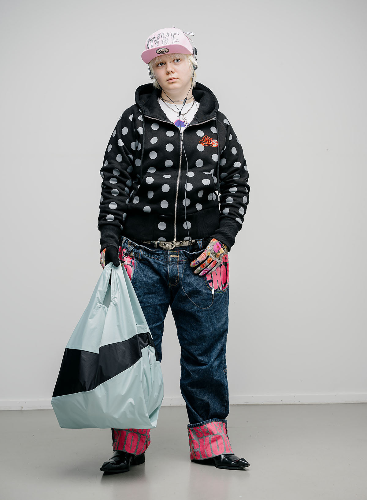 "THE NEW SHOPPING BAG" LARGE (SURF SPRAY/BLACK)