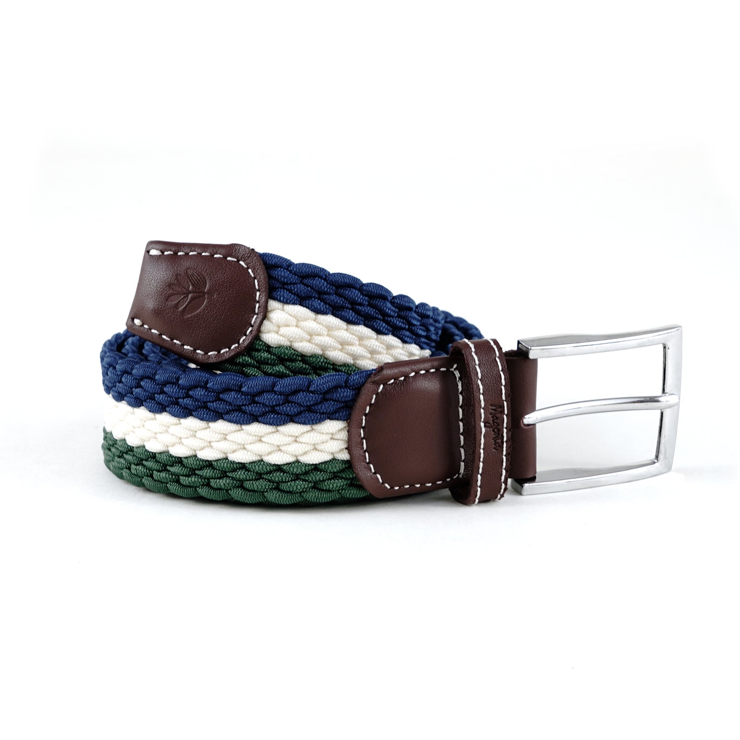 "TRI" BRAIDED BELT (BLUE/WHITE/GREEN)