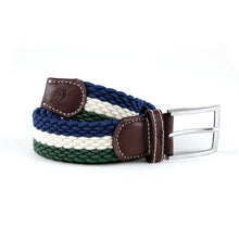 Load image into Gallery viewer, MAGENTA SKATEBOARDS - &quot;TRI&quot; BRAIDED BELT (BLUE/WHITE/GREEN)
