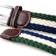 Load image into Gallery viewer, MAGENTA SKATEBOARDS - &quot;TRI&quot; BRAIDED BELT (BLUE/WHITE/GREEN)
