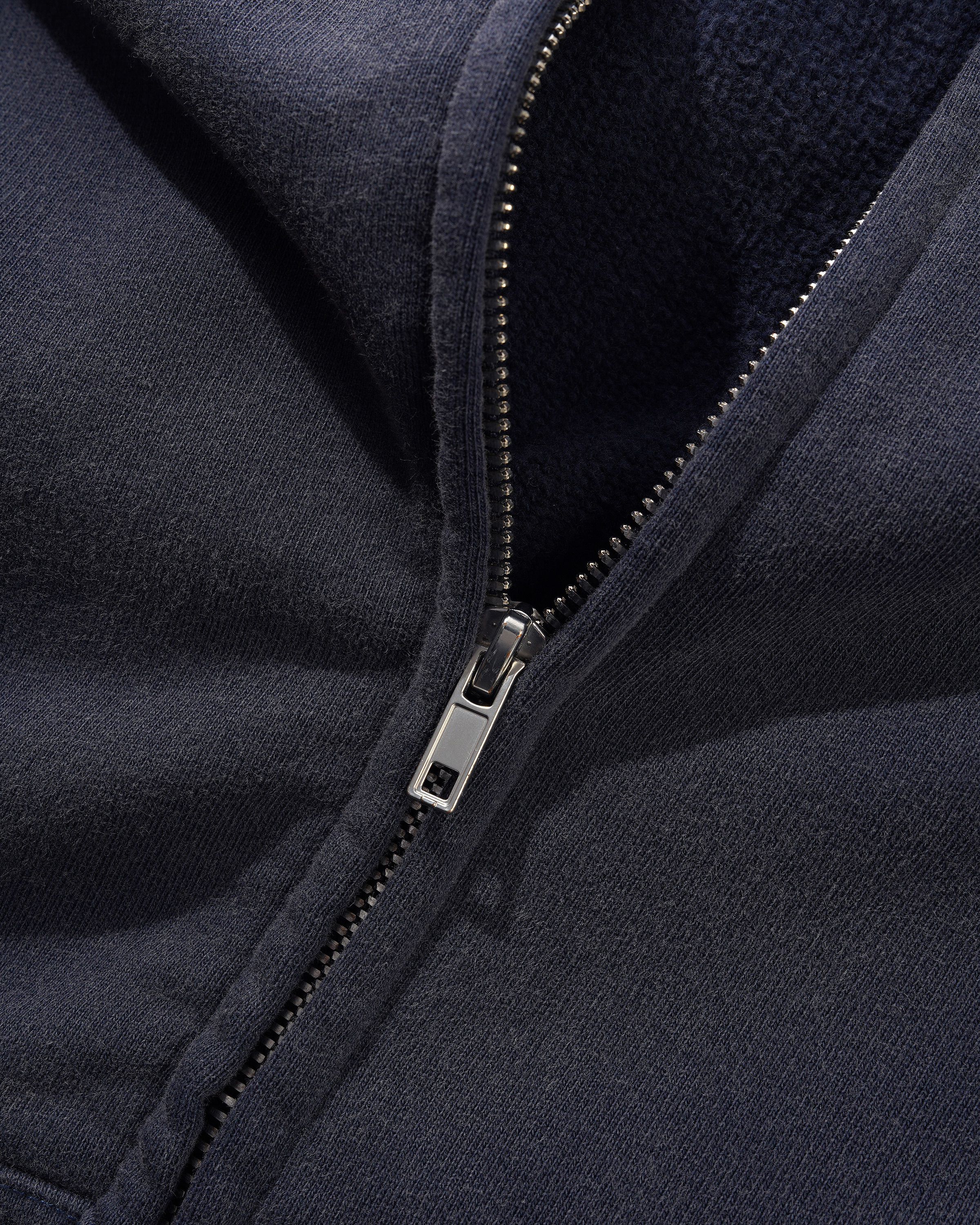 "THIRTEEN" ZIP-THRU HOODIE (WASHED NAVY)-4