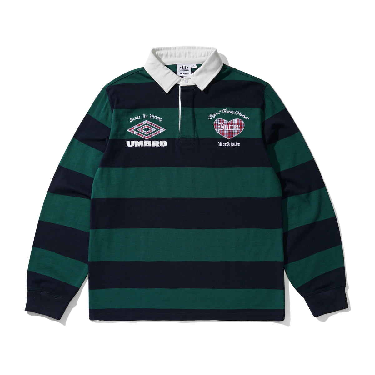 "VICTORY" RUGBY POLO (NAVY/FOREST)-1