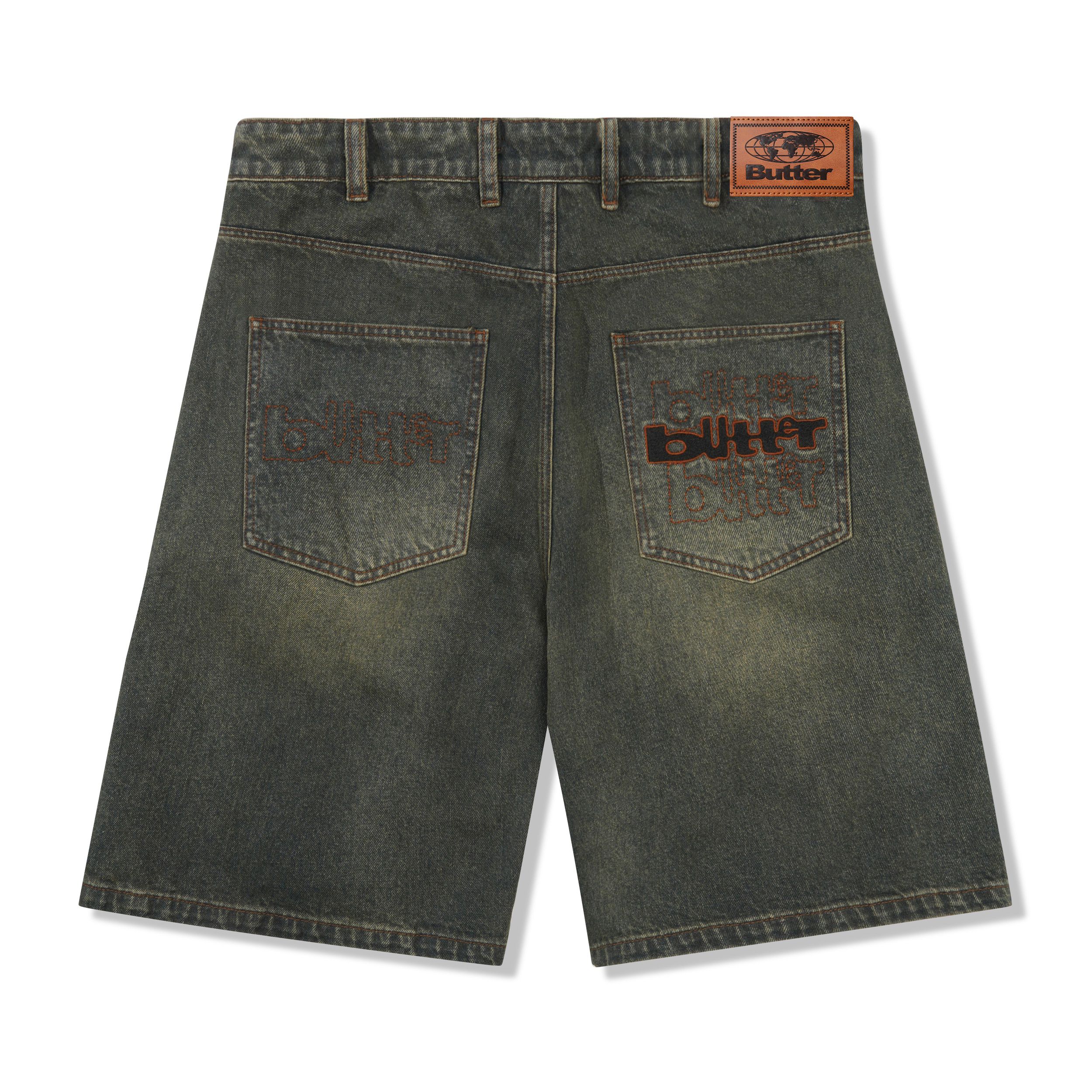 BUTTER GOODS - "WARPED" DENIM SHORTS (DIRTY WASH INDIGO)