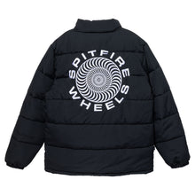 Afbeelding in Gallery-weergave laden, SPITFIRE WHEELS - &quot;CLASSIC &#39;87 SWIRL&quot; PUFFER JACKET (BLACK)
