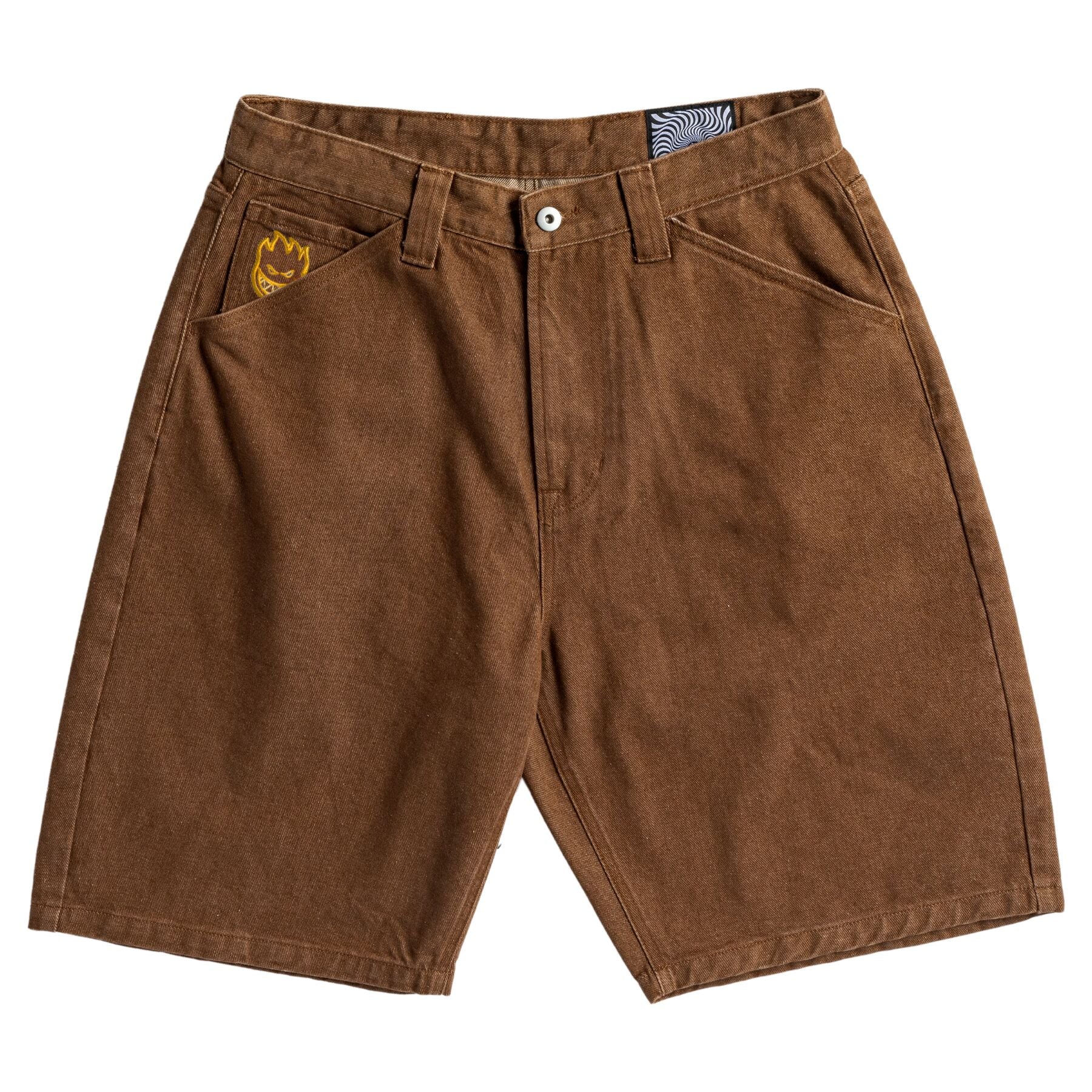 SPITFIRE WHEELS - "BIGHEAD CUSTOM" DENIM SHORTS (BROWN)