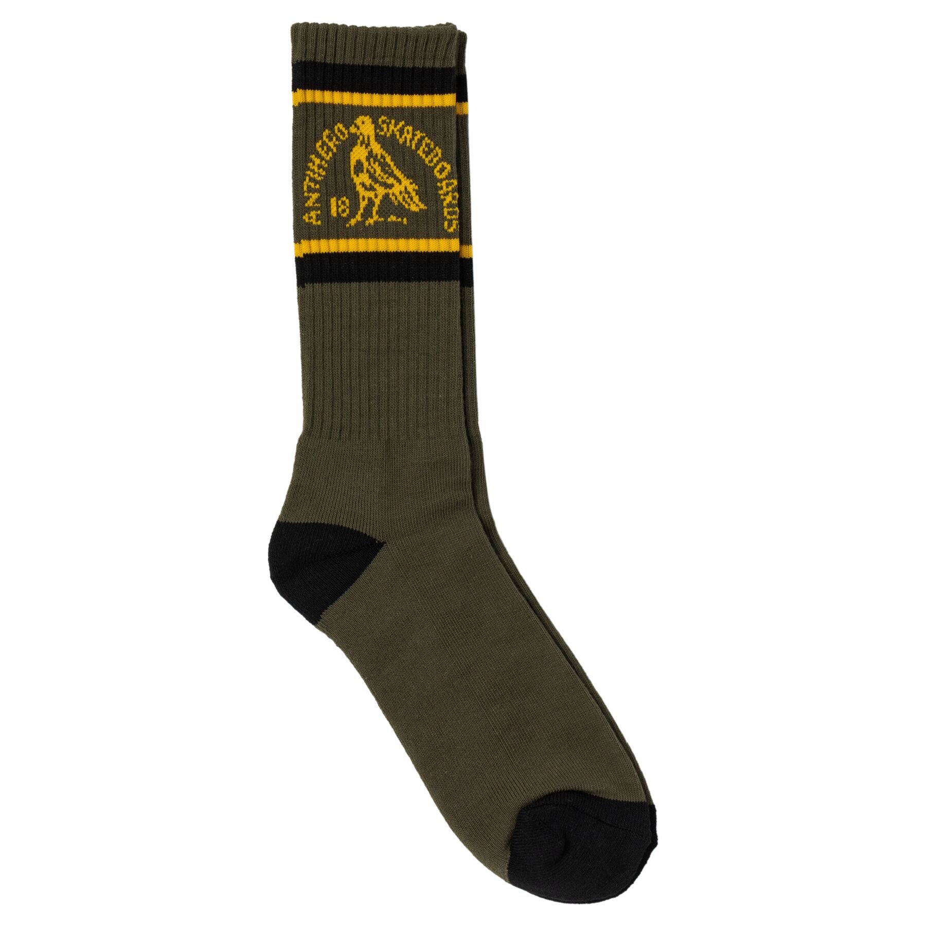 ANTI HERO - "CLUBHOUSE" EMBROIDERED SOCKS (OLIVE)