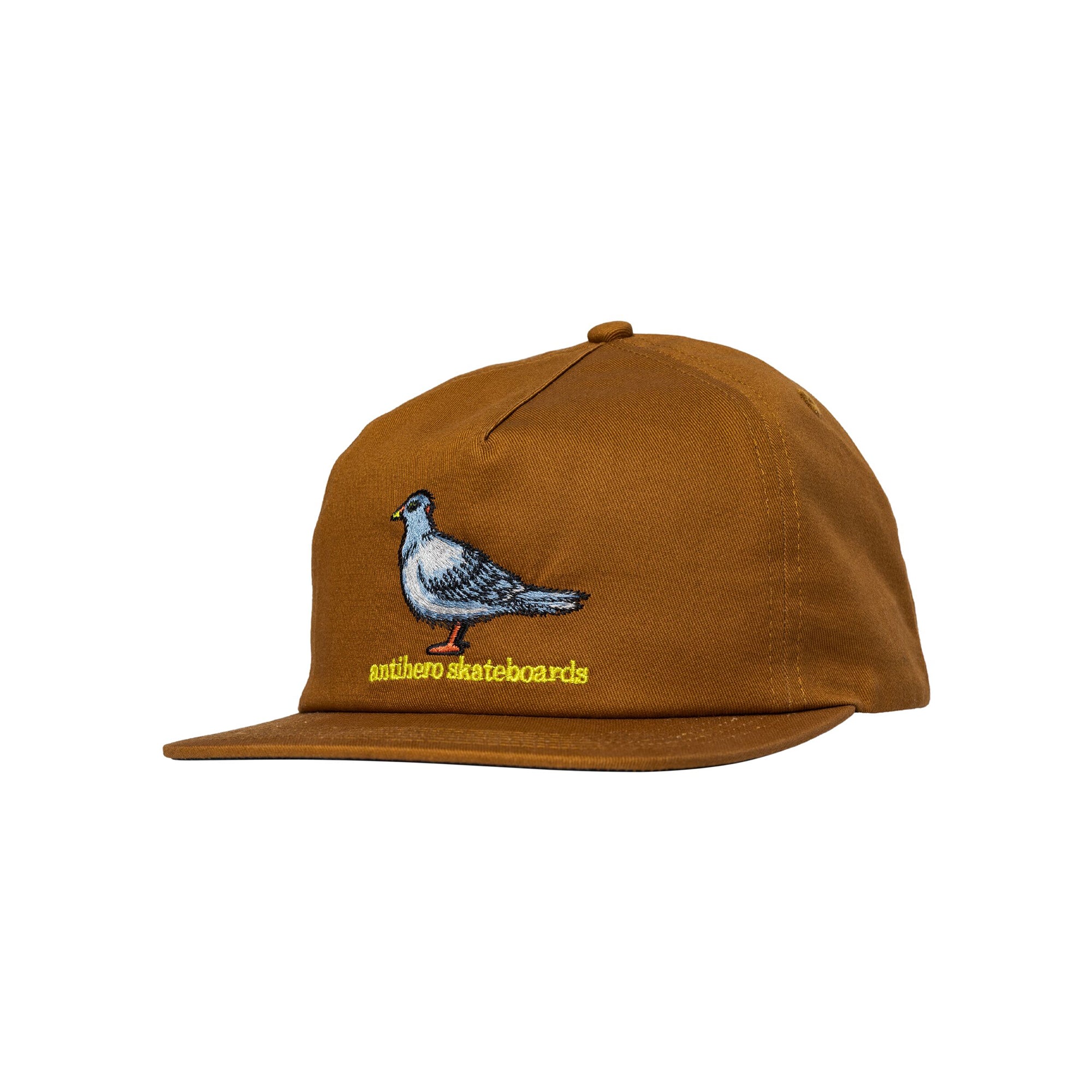 "LIL PIGEON" SNAPBACK HAT (BROWN/YELLOW)
