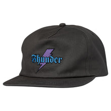 Load image into Gallery viewer, THUNDER TRUCKS - &quot;BOLT SCRIPT&quot; SNAPBACK HAT (CHARCOAL)
