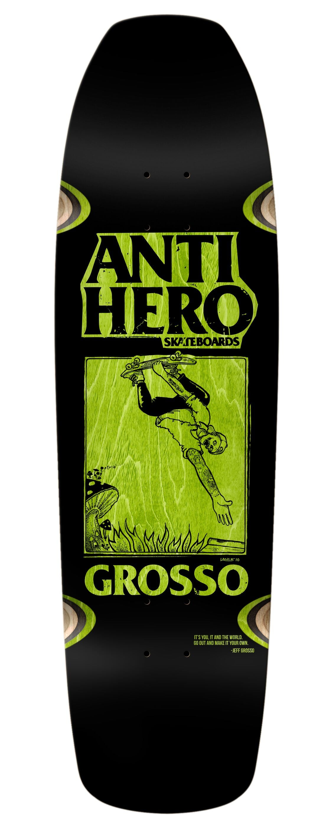 ANTI HERO - JEFF GROSSO'S "HANDPLANT" DECK (BLACK - SQUARE EDGE - 9.25")